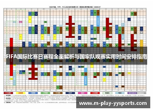 FIFA国际比赛日赛程全面解析与国家队观赛实用时间安排指南